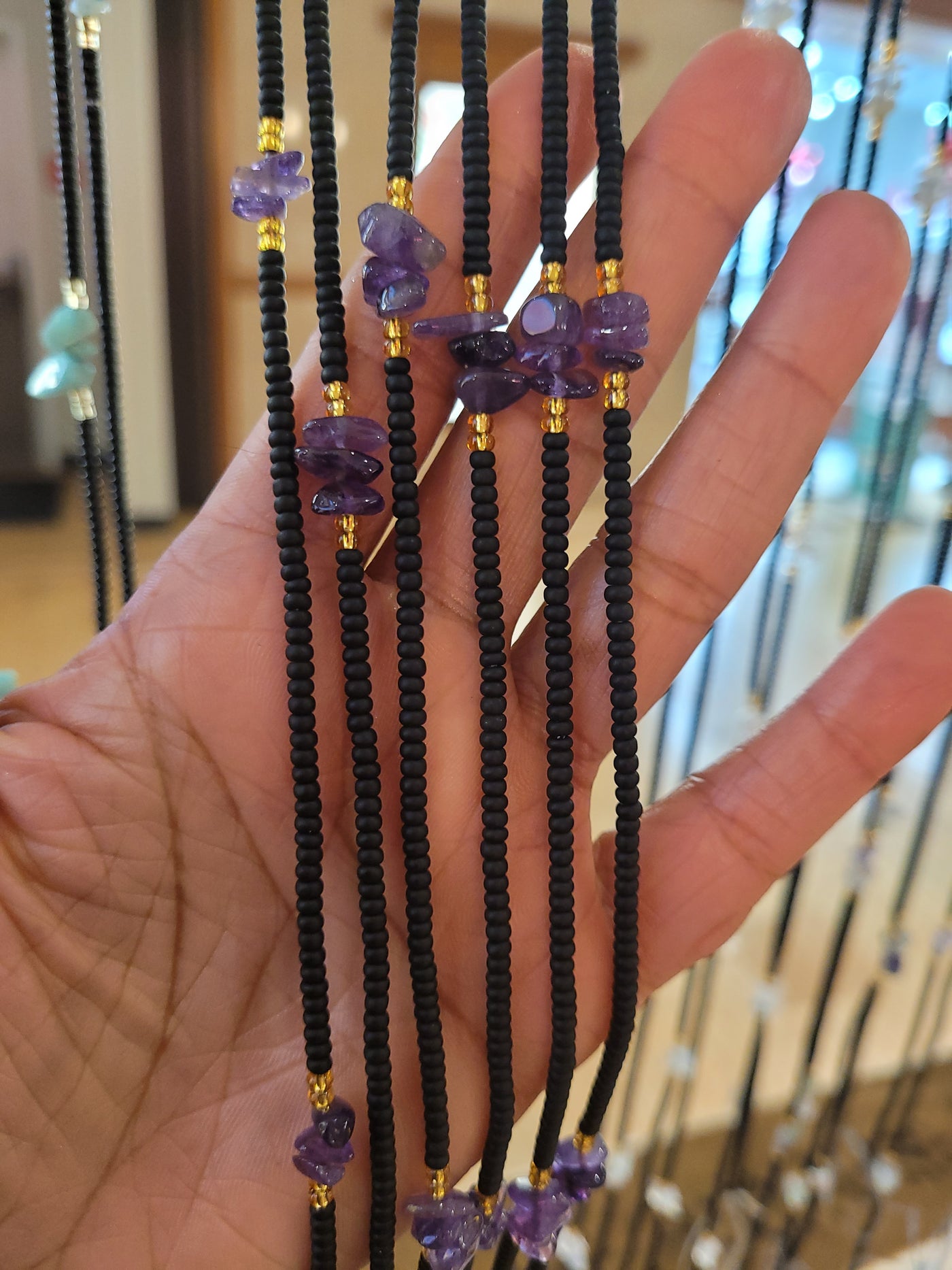 Purple Amethyst Crystal Waist Beads