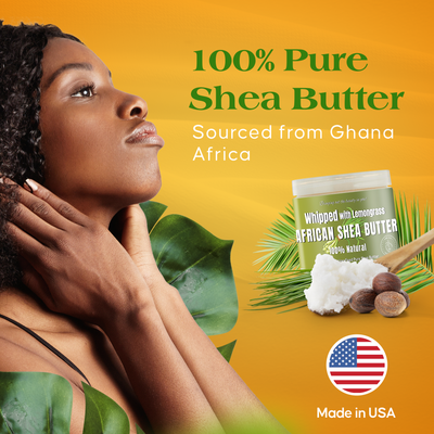 Whipped African Ivory Shea Butter, Lemongrass - 12oz