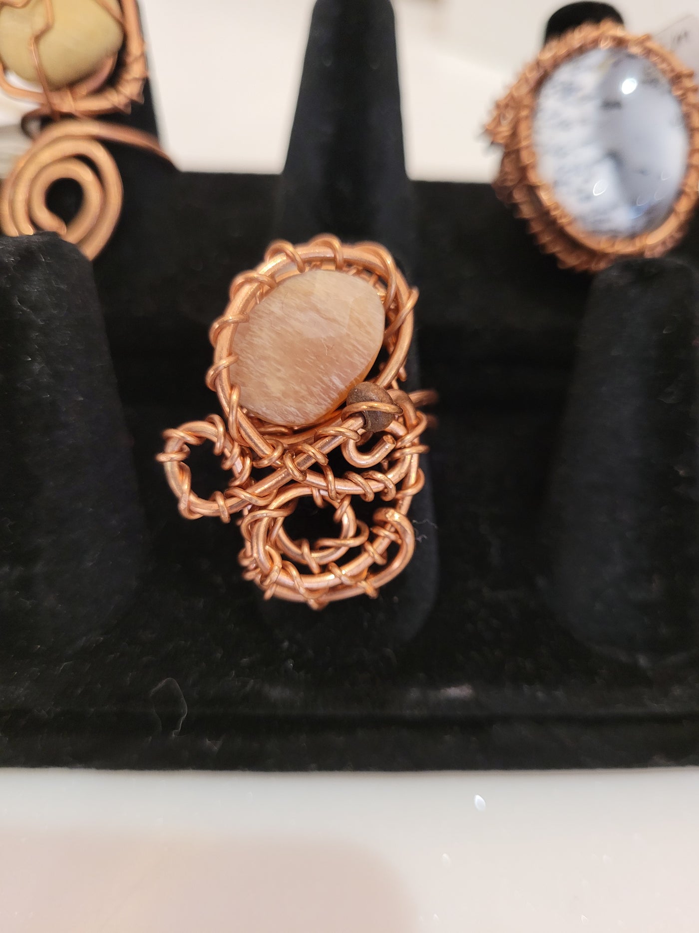 Peach Moonstone Ring by TRMC