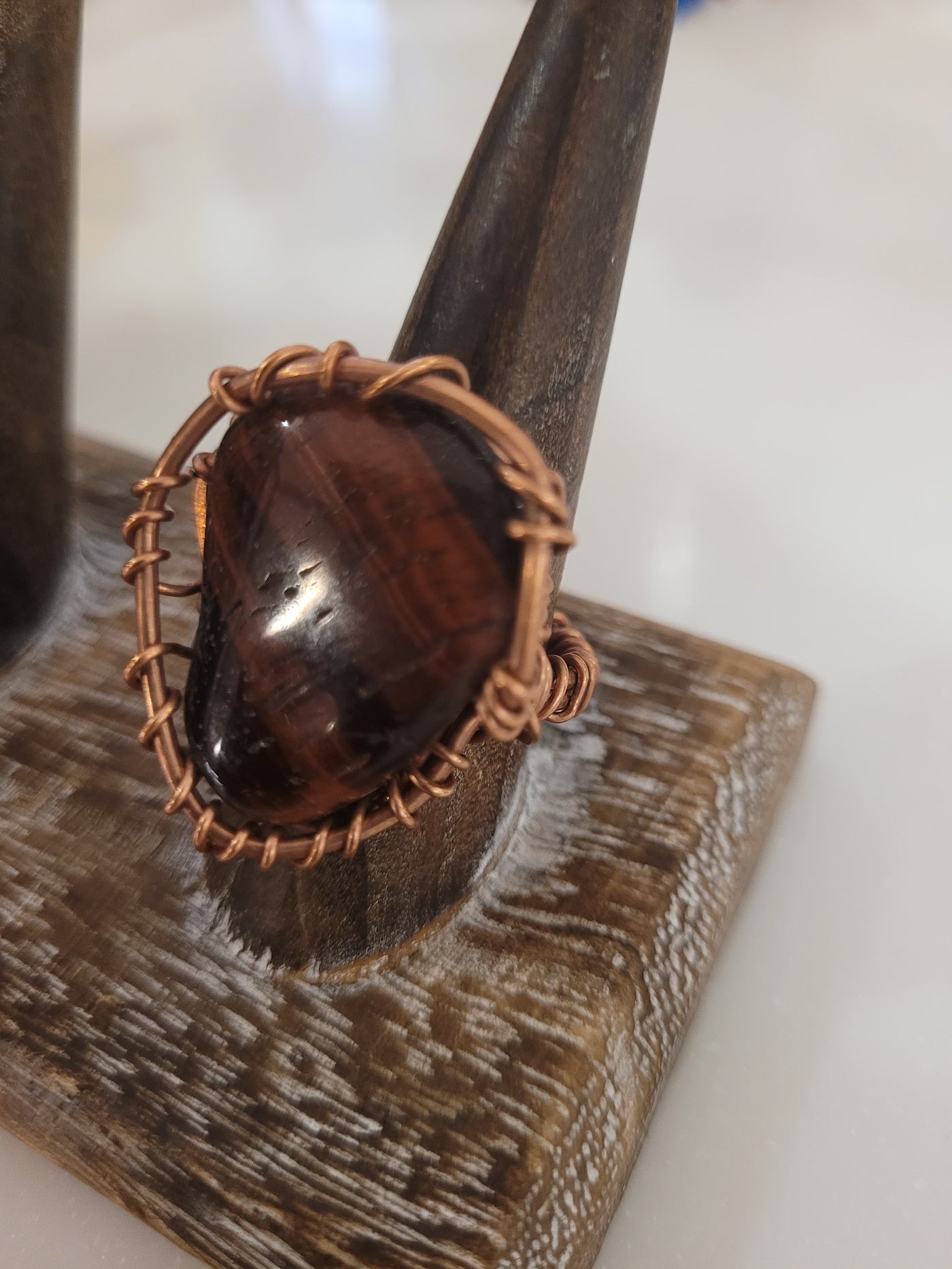 Red Tigers Eye Ring by TRMC