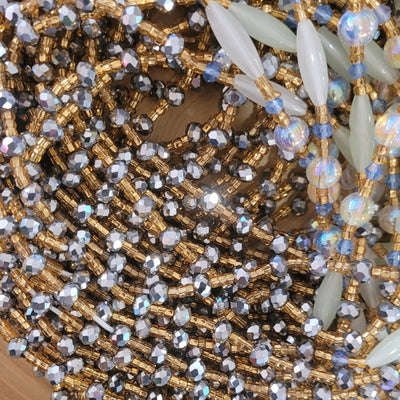 "Baby Blue Shimmer"-Glow in the Dark Lux Waist Beads