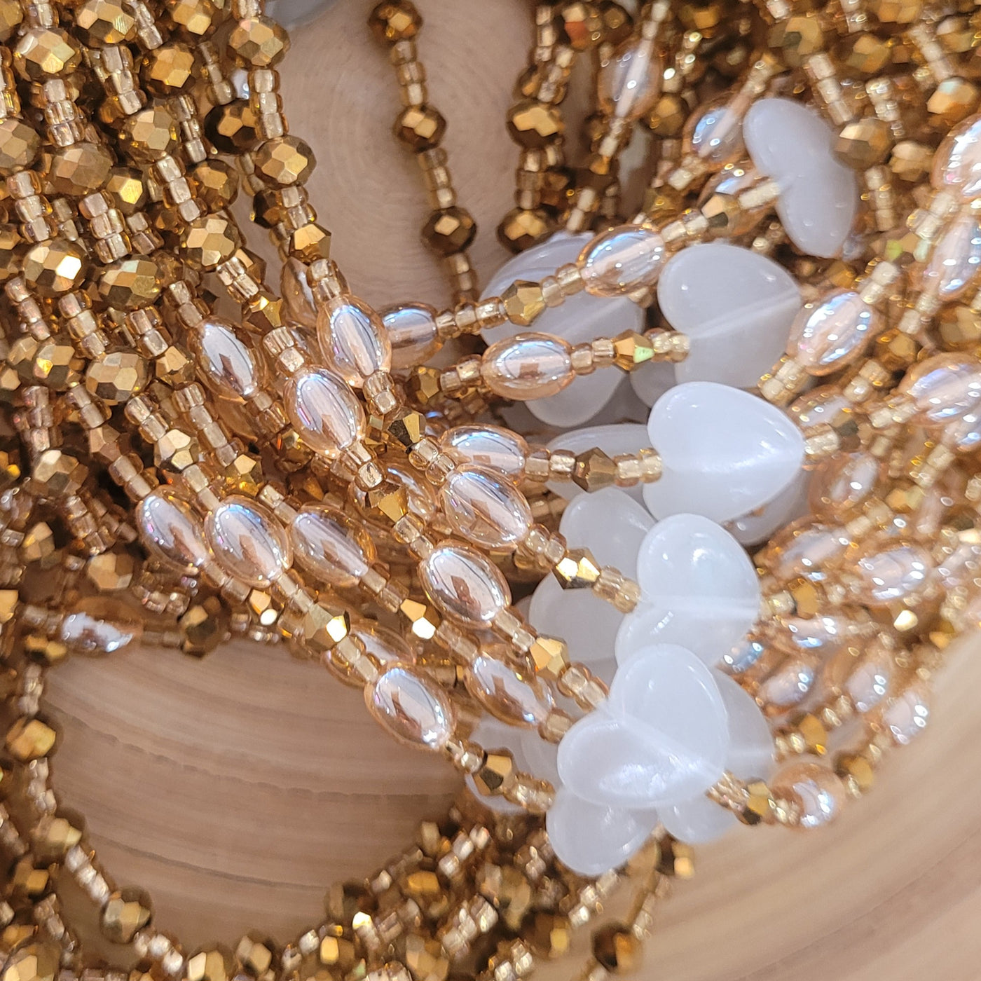 "Golden Lustre" -Glow in the Dark Lux Waist Beads