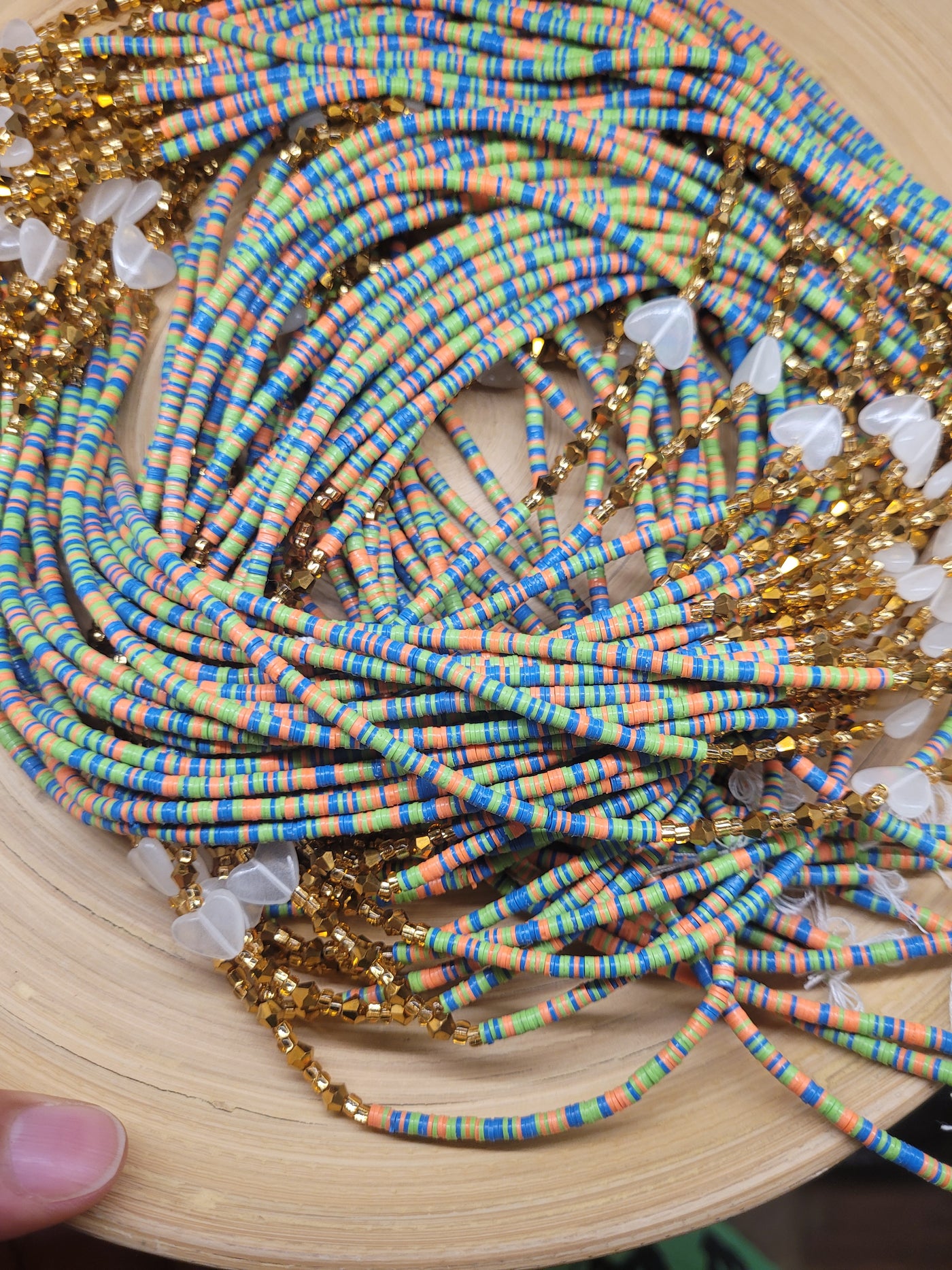 "OCEANIC SUNSET"-Vinyl Glow in the Dark Waist Beads