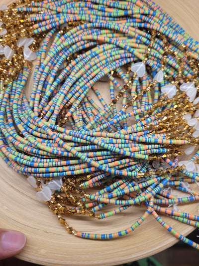 "OCEANIC SUNSET"-Vinyl Glow in the Dark Waist Beads