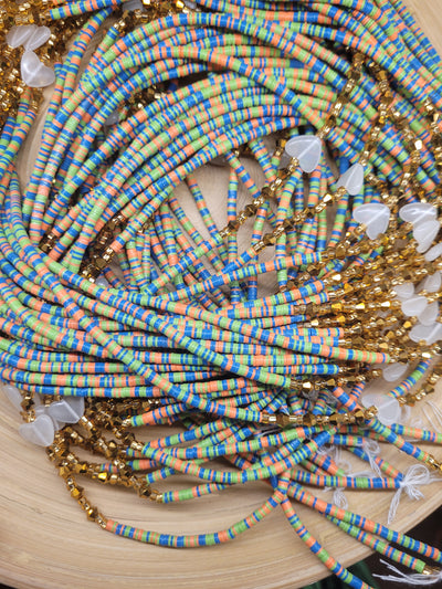 "OCEANIC SUNSET"-Vinyl Glow in the Dark Waist Beads