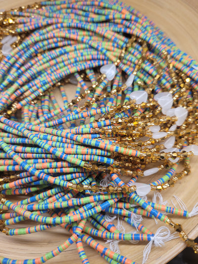 "OCEANIC SUNSET"-Vinyl Glow in the Dark Waist Beads