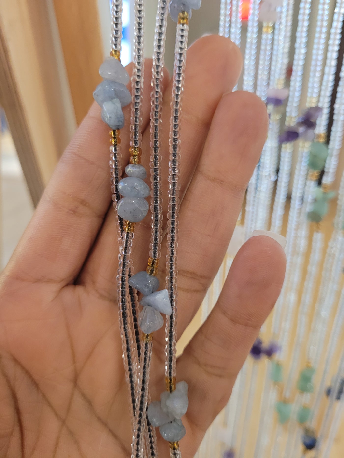 Aquamarine Crystal Waist Beads