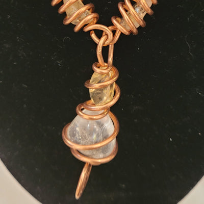 Set of Gold Rutile & Clear Quartz Necklace with Yellow Citrine links by TRMC
