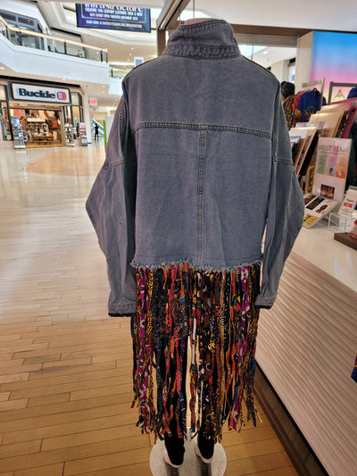 Afrofunk Wear -Fringe Denim Jacket