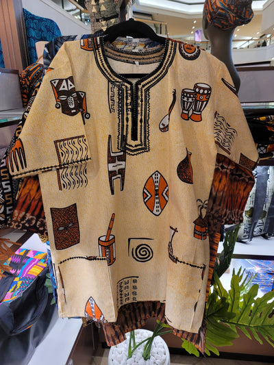 African Print Dashiki Top