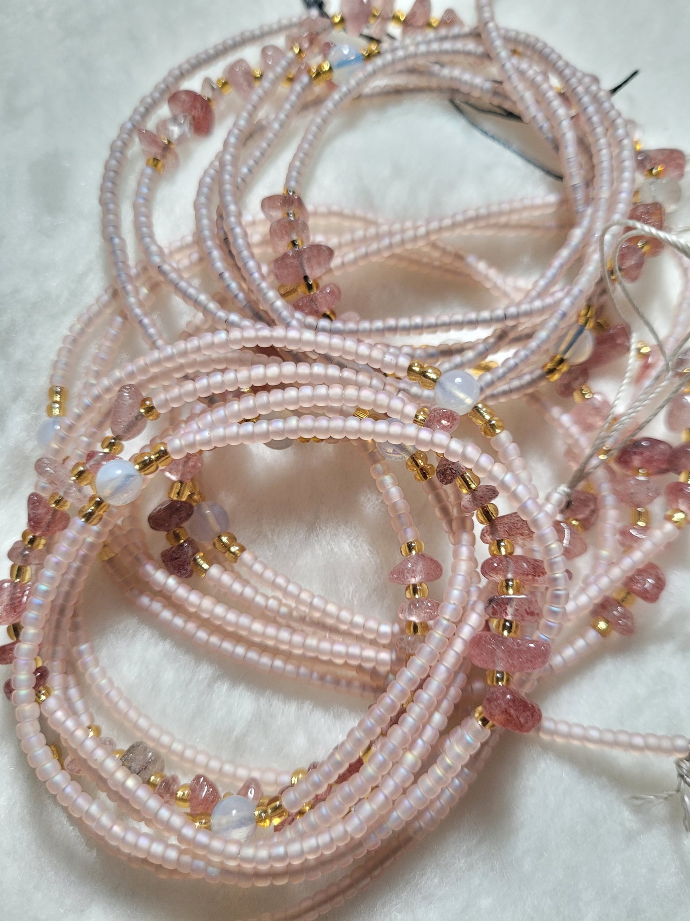 Strawberry Quartz Crystal Waist Beads