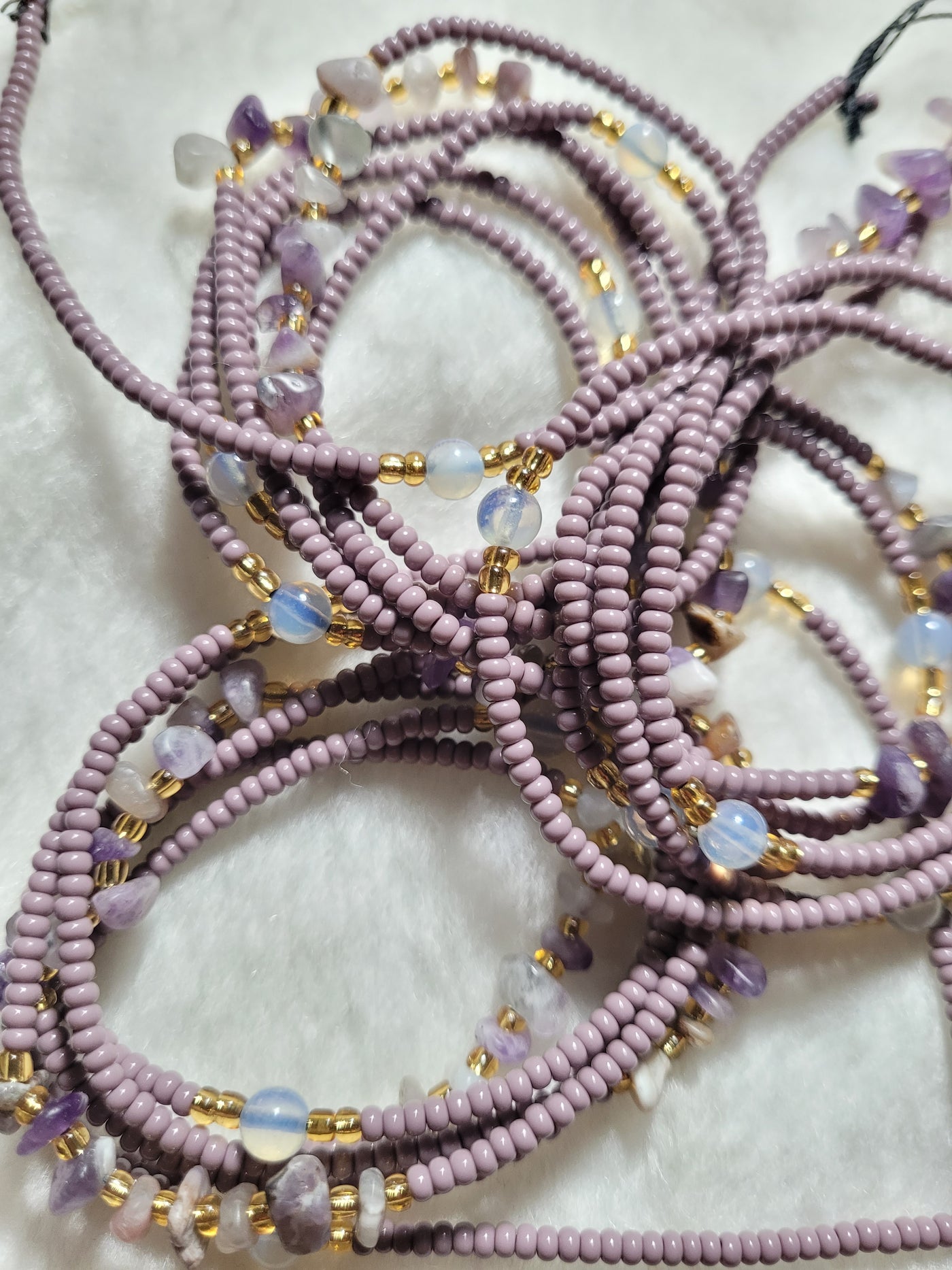 Purple Amethyst Crystal Waist Beads