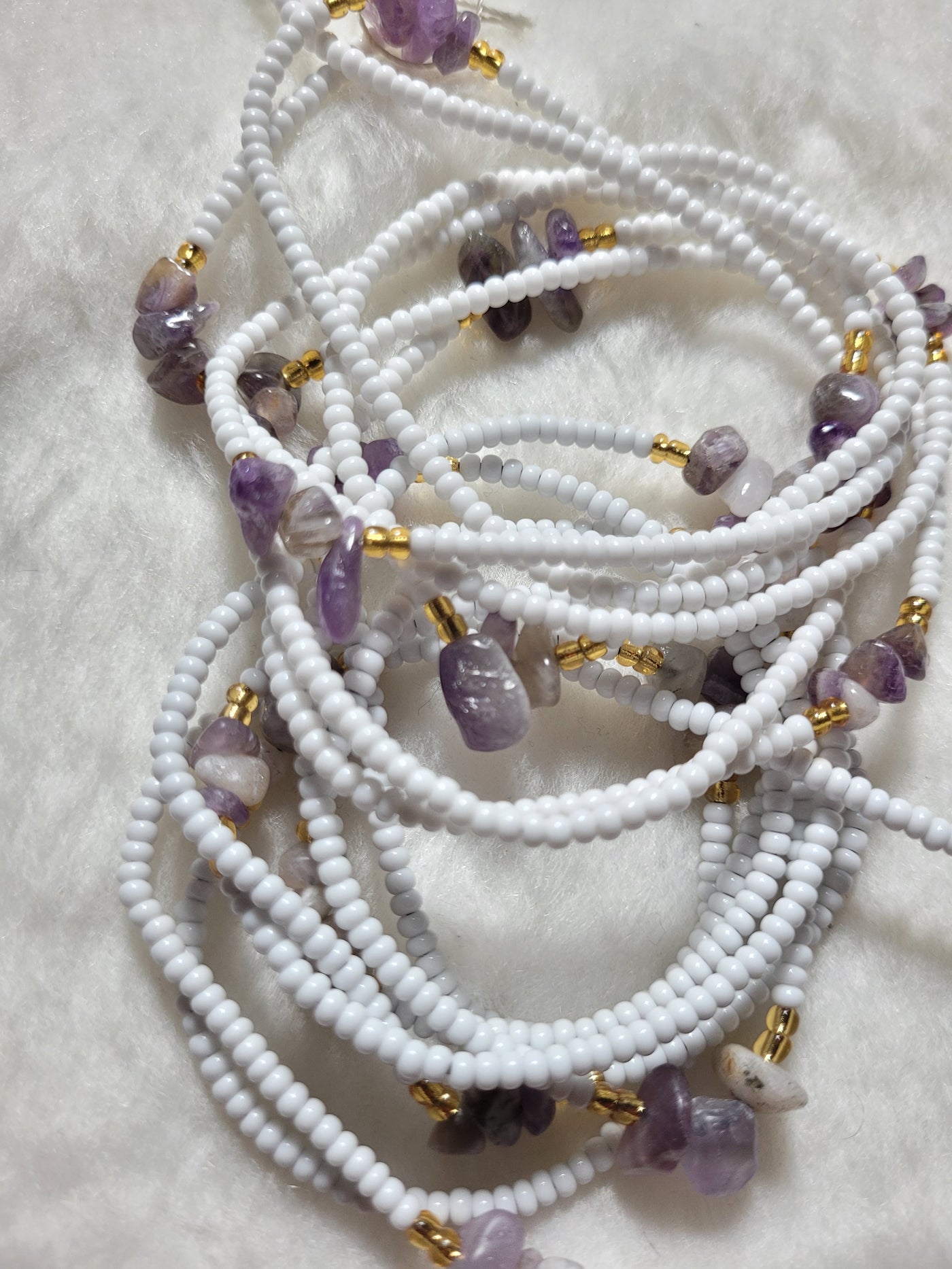 Purple Amethyst Crystal Waist Beads