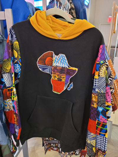 Hoodie with Africa Symbol by Afrofunk Wear