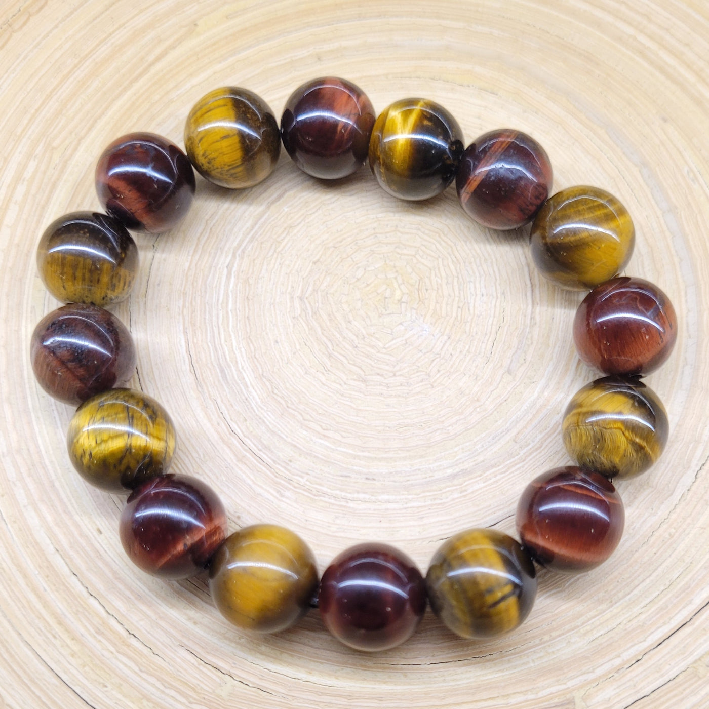Yellow & Red tiger eye Bracelet by Designs by Val