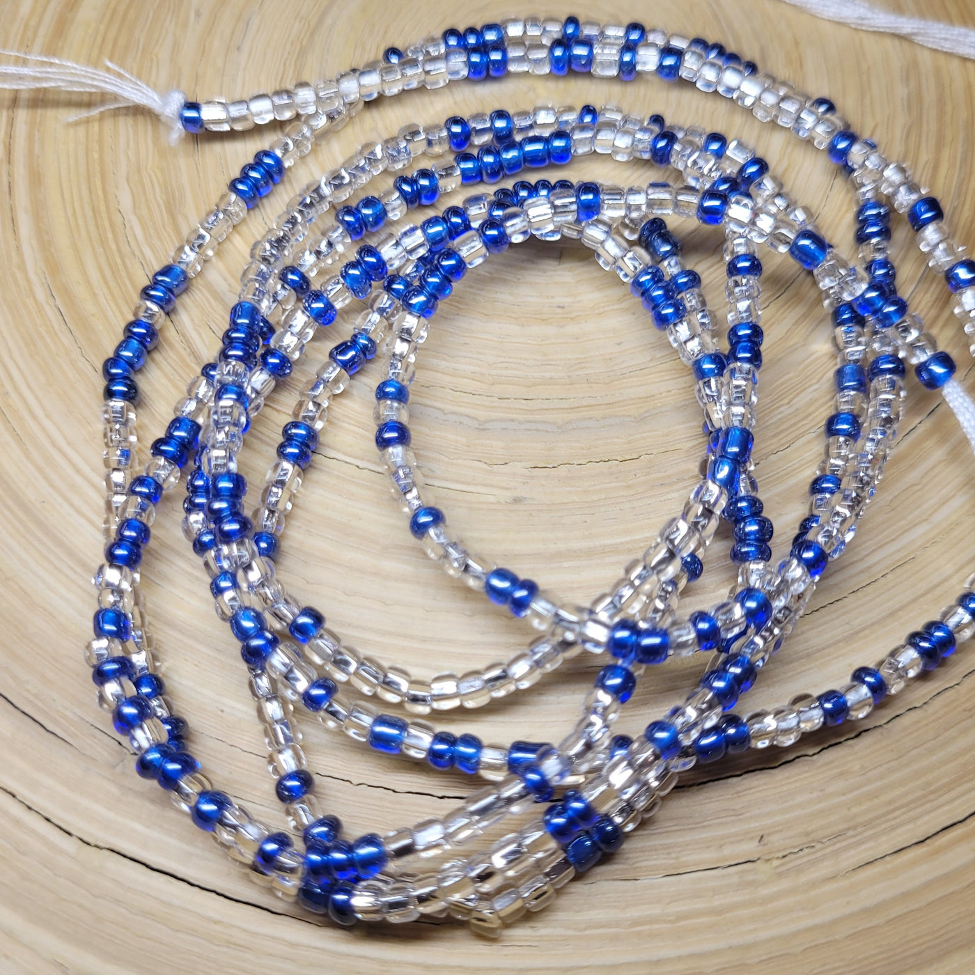 Two Toned "Blue and Clear" Waist Beads