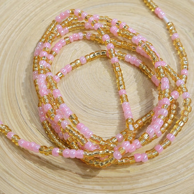 Two Toned "Pink & Gold" Waist Beads