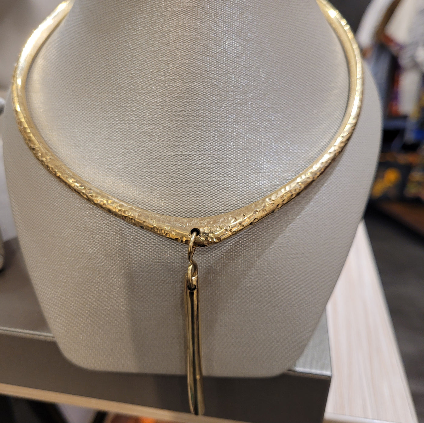 Rain Drop Brass Choker Necklace (imperfection)