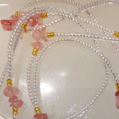 Cherry Quartz Crystal Waist Beads