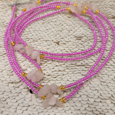 Rose Quartz Crystal Waist Beads