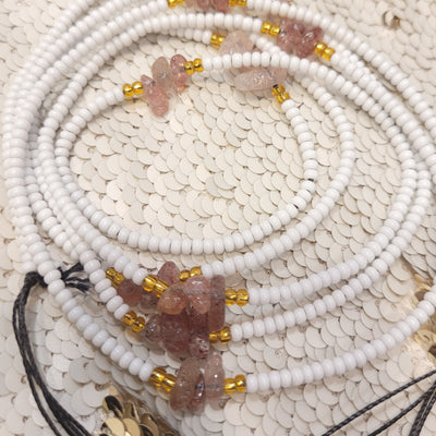 Strawberry Quartz Crystal Waist Beads