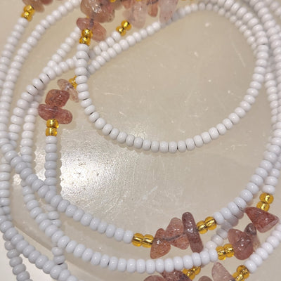 Strawberry Quartz Crystal Waist Beads