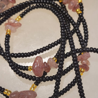 Strawberry Quartz Crystal Waist Beads