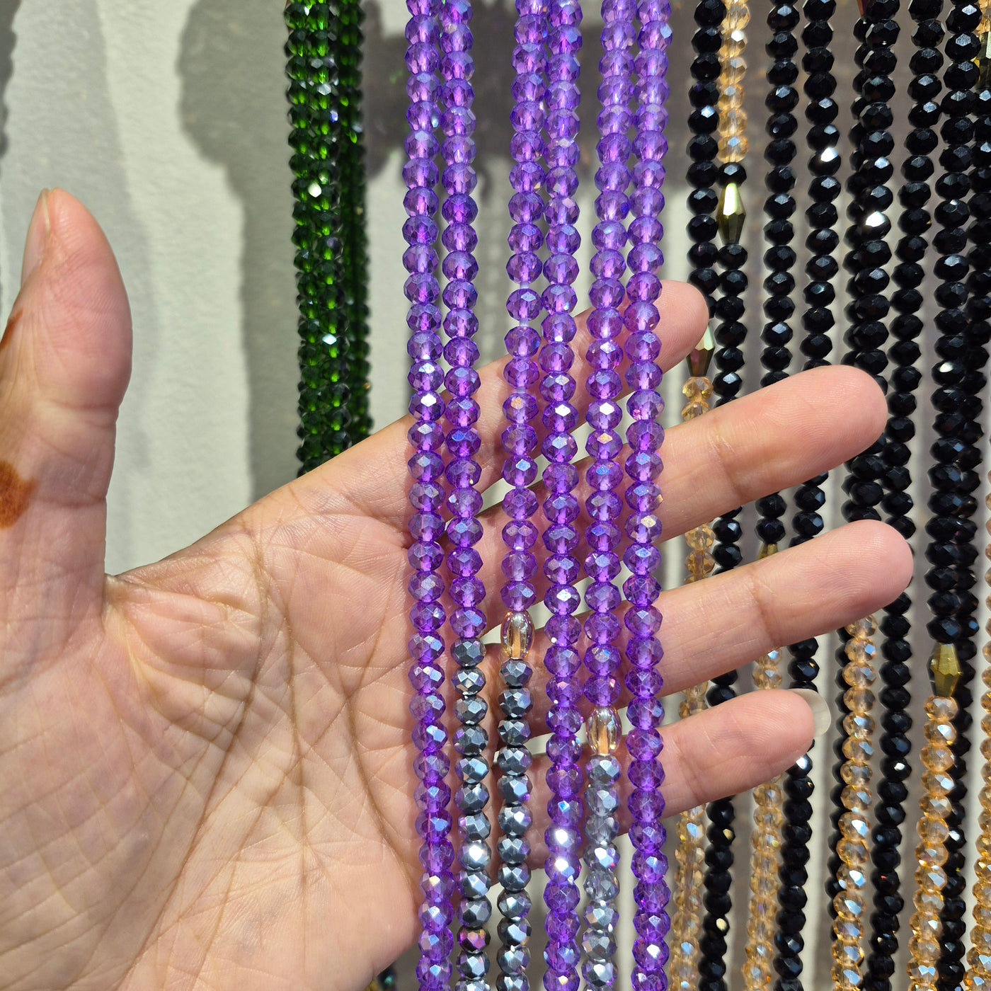 "Dark Purple & Silver" - Lux Waist Beads with silver and purple colored accent beads