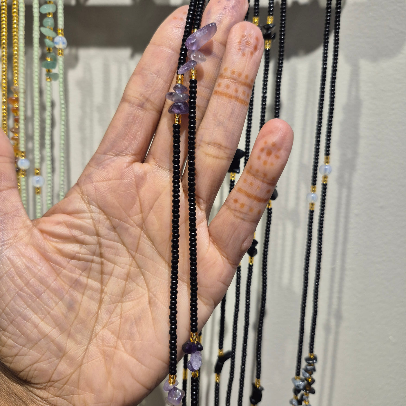 Purple Amethyst Crystal Waist Beads