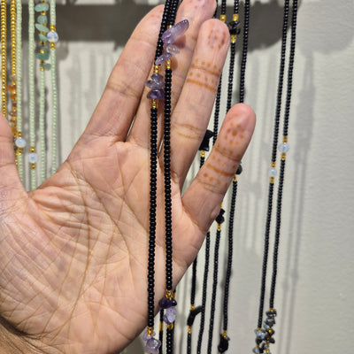 Purple Amethyst Crystal Waist Beads