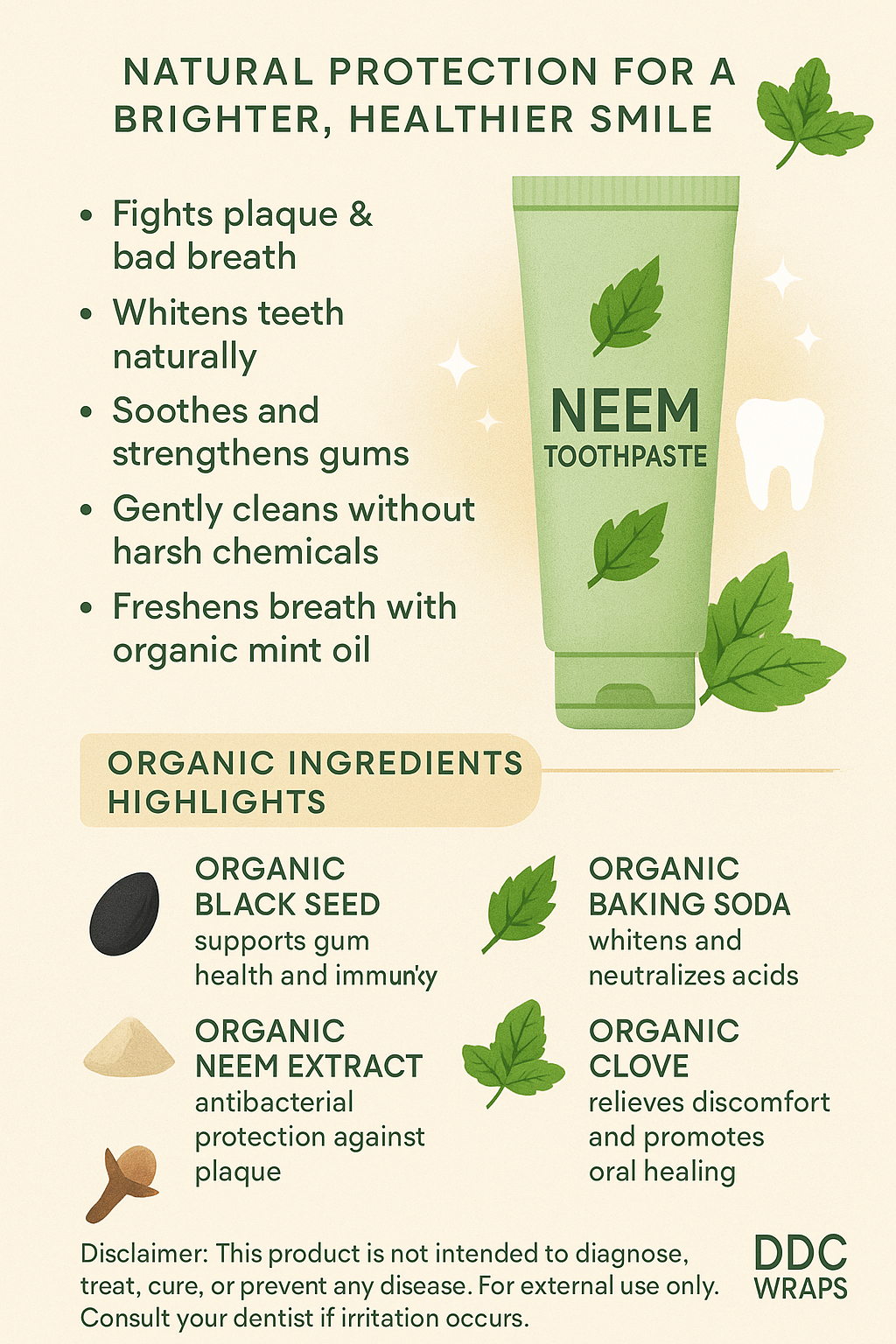 Neem Organic Toothpaste with Black Seed