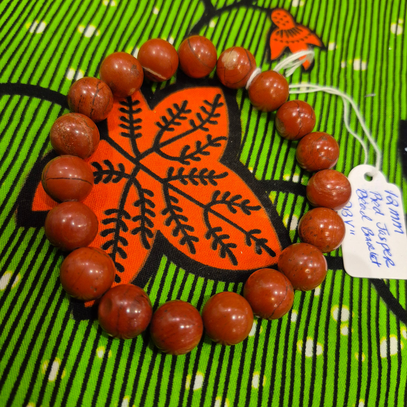 DBV-#15 Red Jasper Bead Bracelets 12 MM