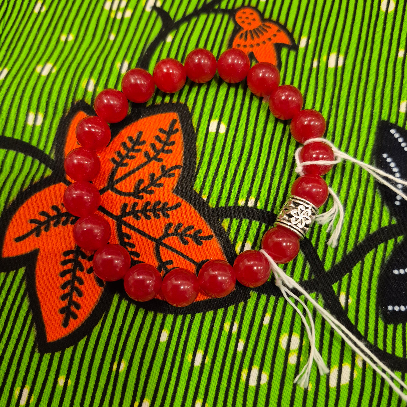 DBV-#17 Red Jade Bead Bracelets 10 MM