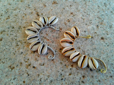 Cowrie Shell Ear Cuff- Painted