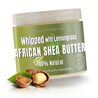 Whipped African Ivory Shea Butter, Lemongrass - 12oz