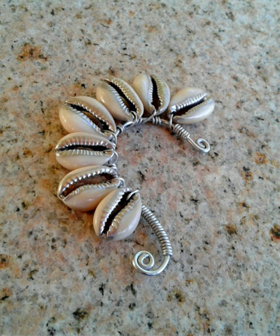 Cowrie Shell Ear Cuff- Painted