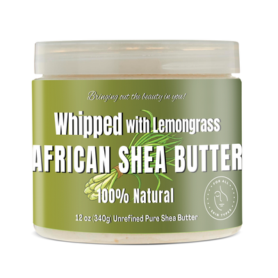 Whipped African Ivory Shea Butter, Lemongrass - 12oz