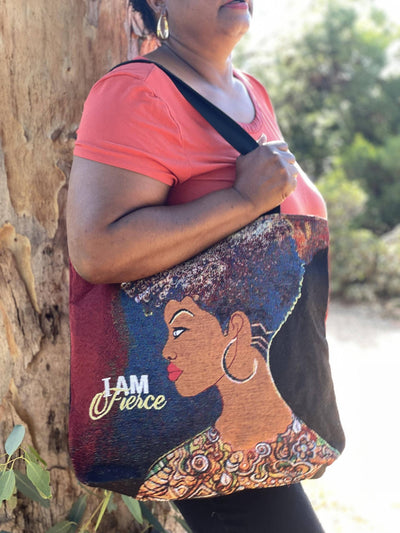 Woven Tote Bag I Am Fierce