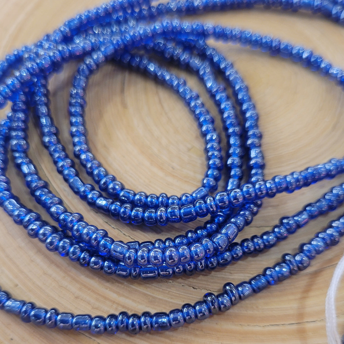 Shiny Navy Blue Waist Beads