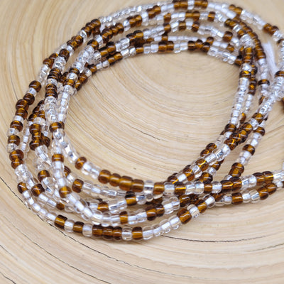 Two Toned "Brown & Silver" Waist Beads