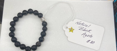 Natural Black Agate Bracelet by HGJ