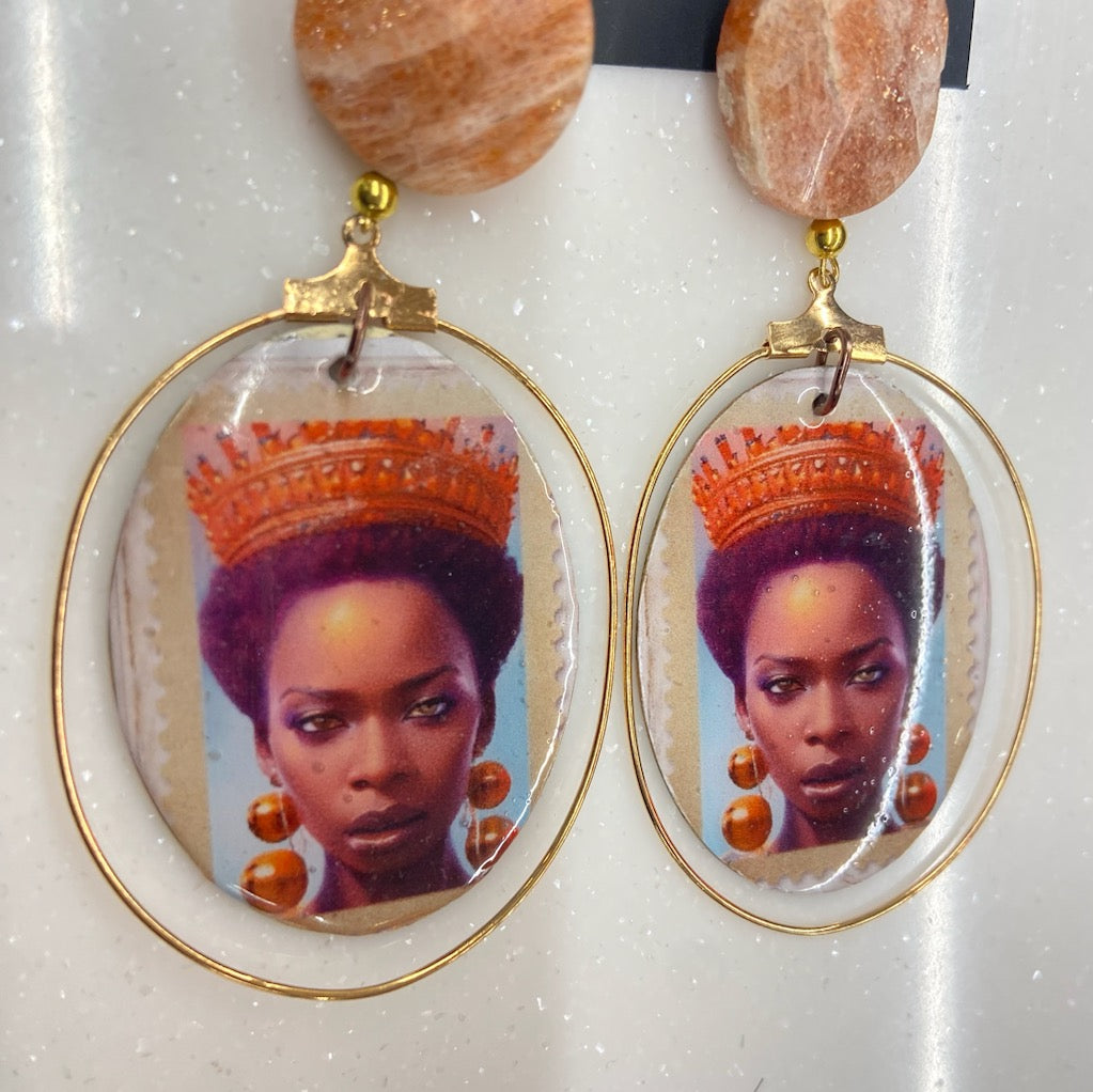 Natural Pink Sunstone Earrings by HGJ