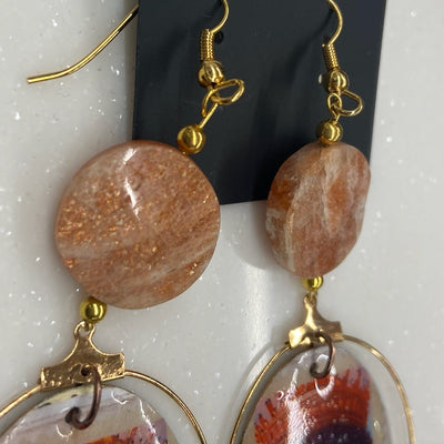 Natural Pink Sunstone Earrings by HGJ