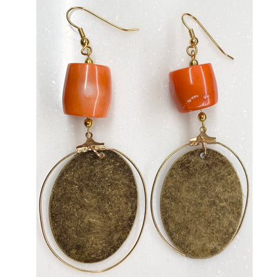 Natural Coral Earrings with head wrap Sistah by HGJ