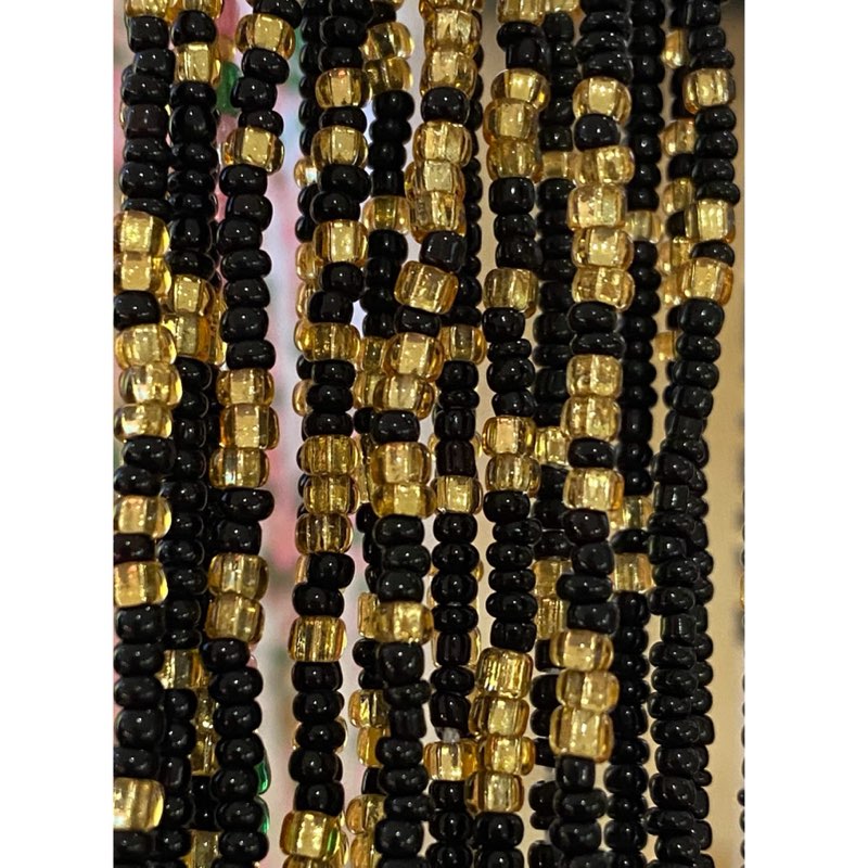 Two Toned "Black & Gold" Waist Beads