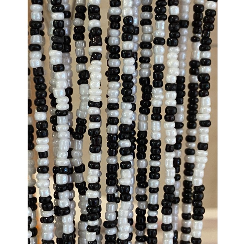 Two Toned "Black & White" Waist Beads