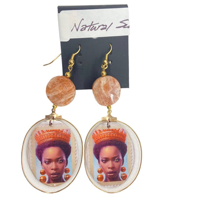 Natural Pink Sunstone Earrings by HGJ
