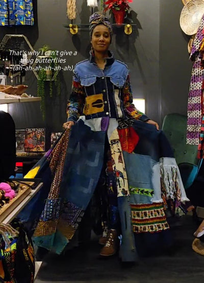 Afrofunk Wear Long Denim Dress/Jacket