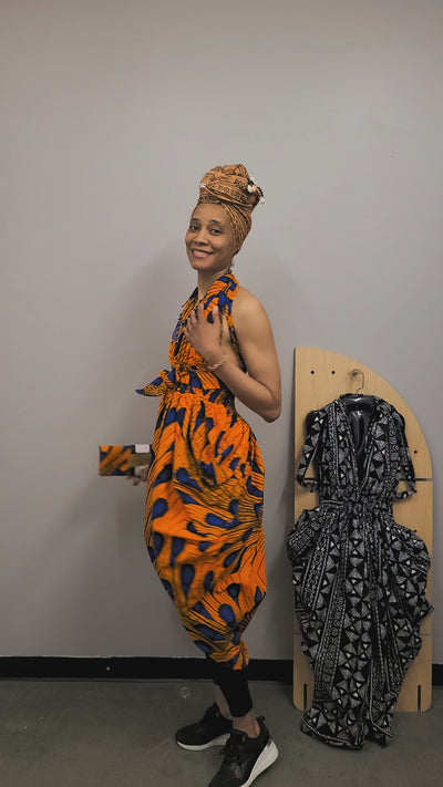 African Print Infinity Wrap Dress