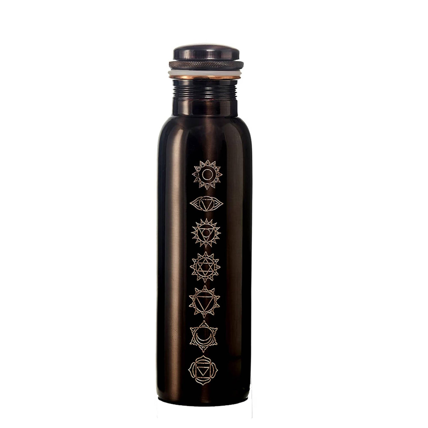 7 Chakras Engraved Antique Copper Water Bottle 32oz